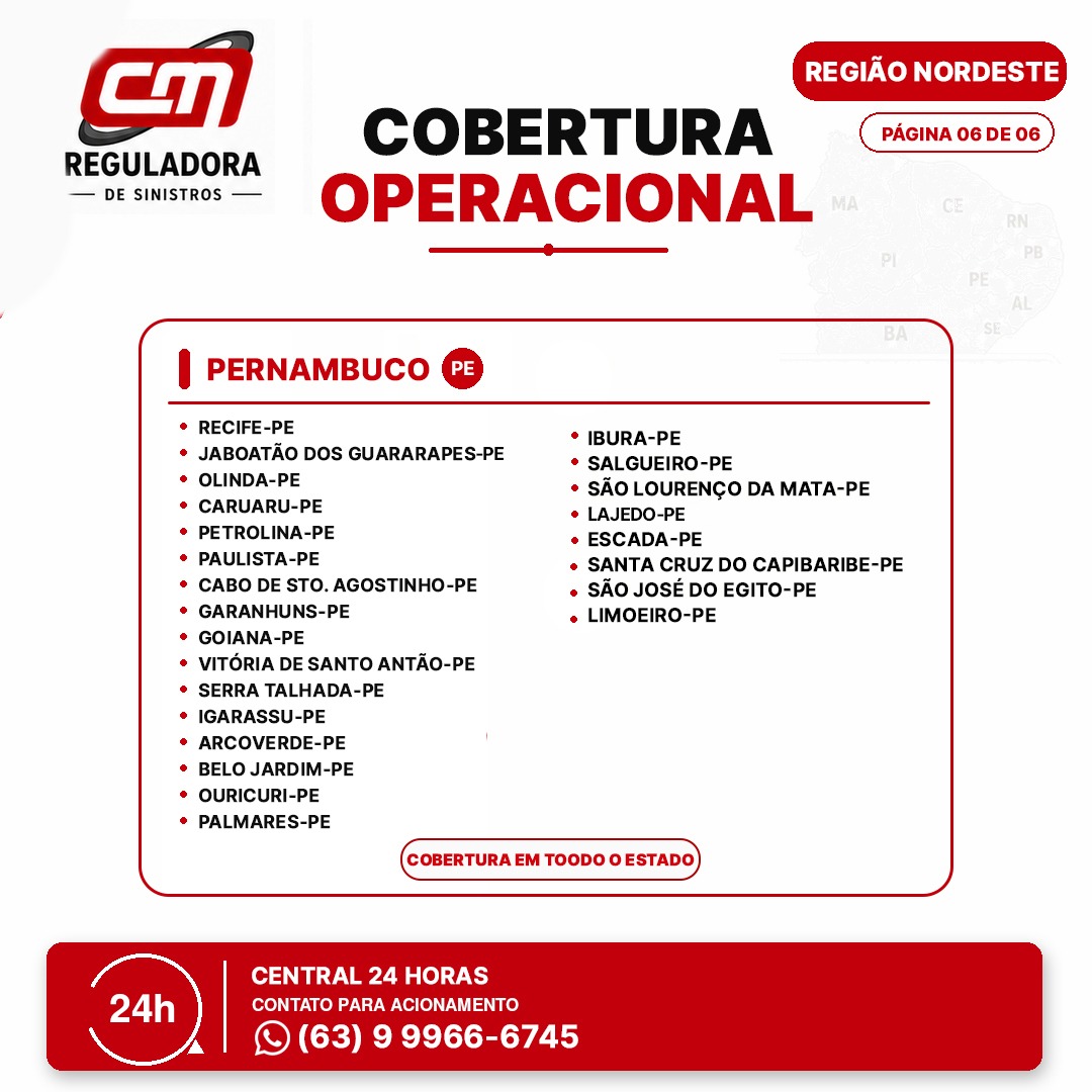 Cobertura Operacional - Região Nordeste - Página 6 de 6 - Pernambuco